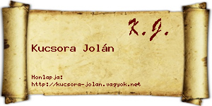 Kucsora Jolán névjegykártya