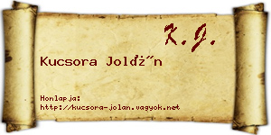 Kucsora Jolán névjegykártya