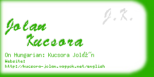 jolan kucsora business card